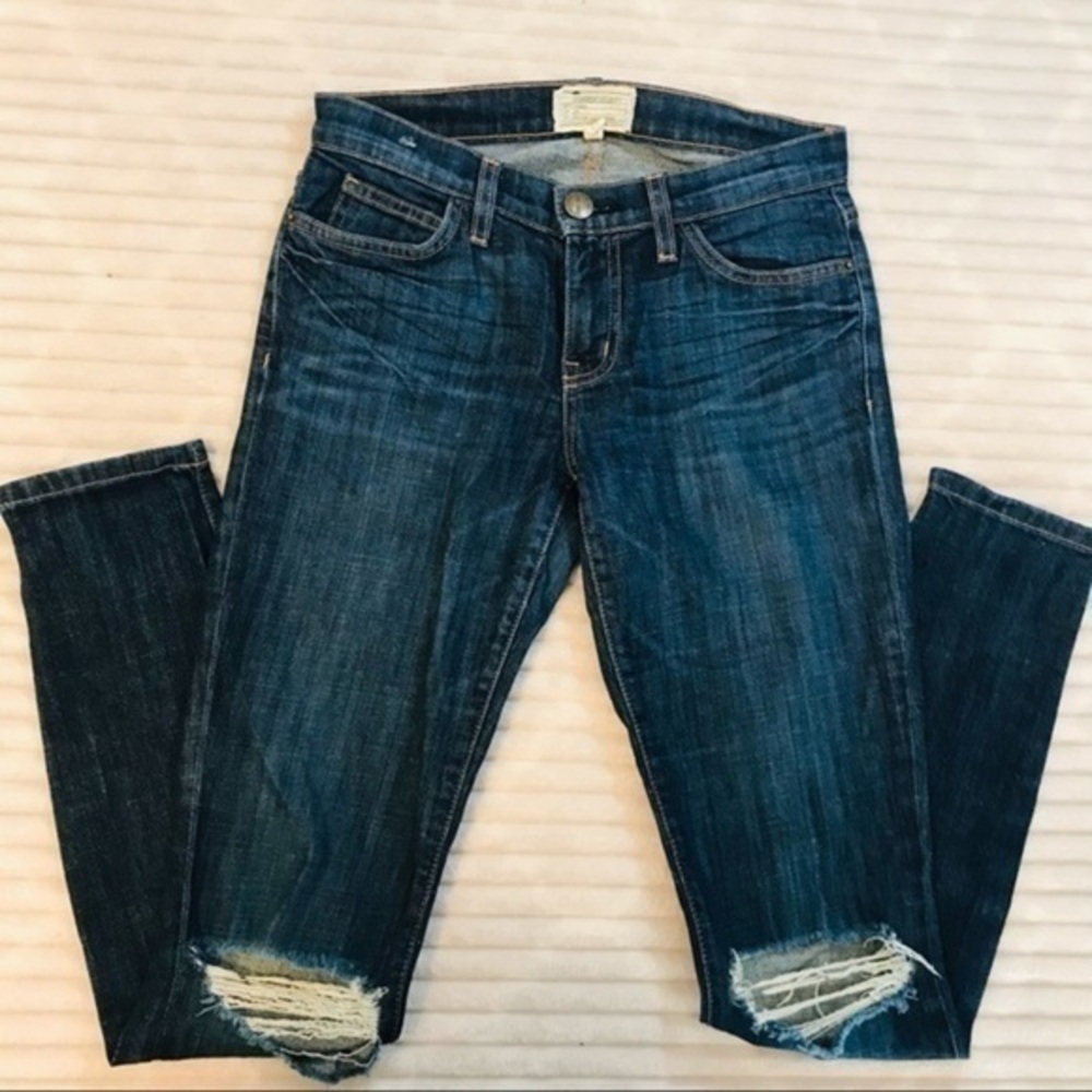 Current Elliot The Ankle Skinny Bedford Destroy Distressed Denim Jeans Size 25 0